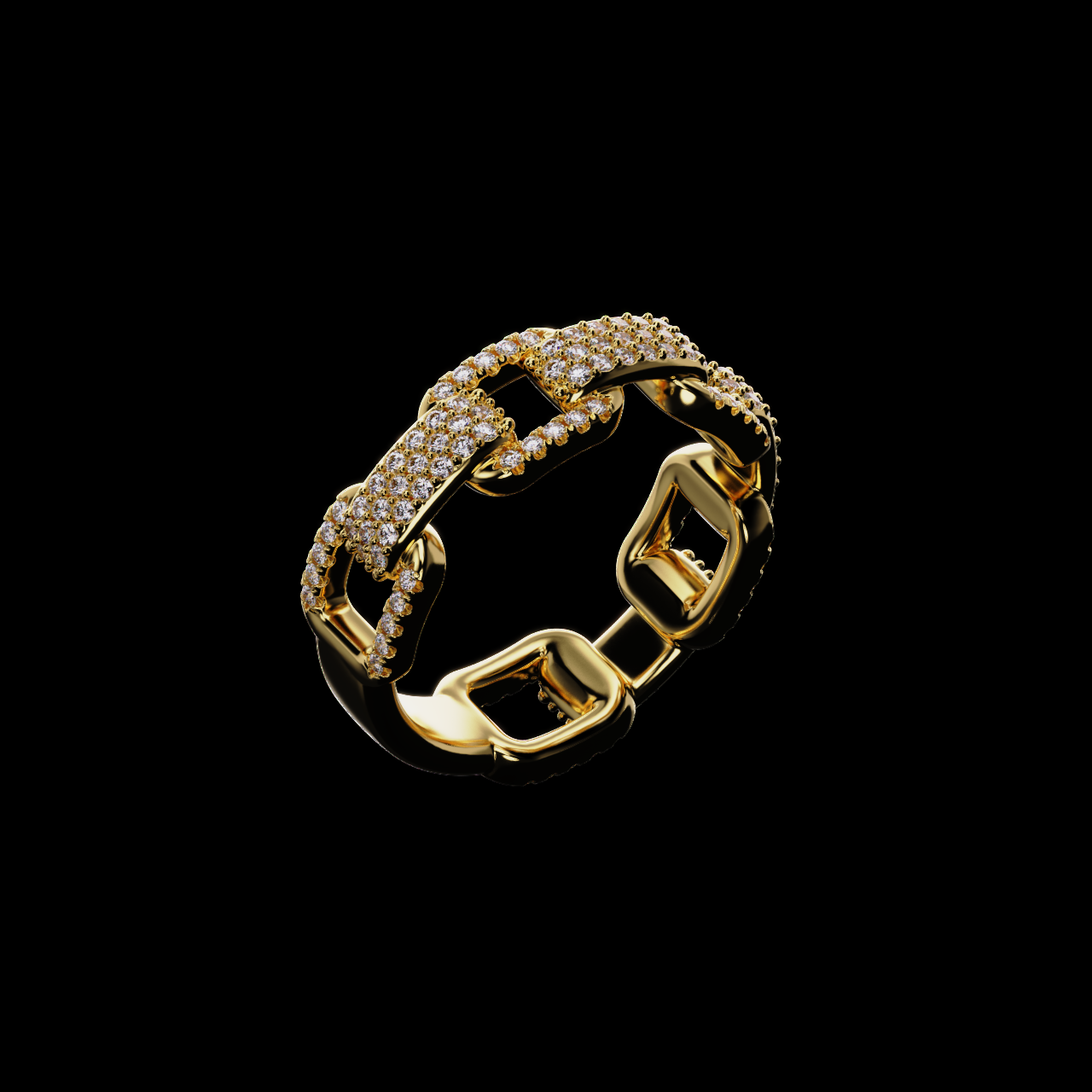 Diamond Pave Chain Ring